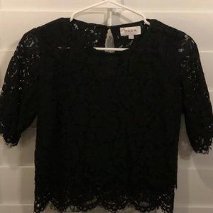 NWOT - “Gwendalyn” Lace Crop Top by Space 46 - Black - Sz Medium